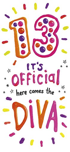 Diva 13th Birthday Card
